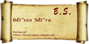 Bónis Sára névjegykártya