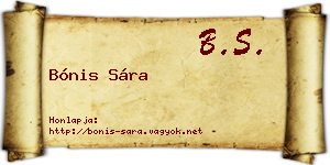 Bónis Sára névjegykártya